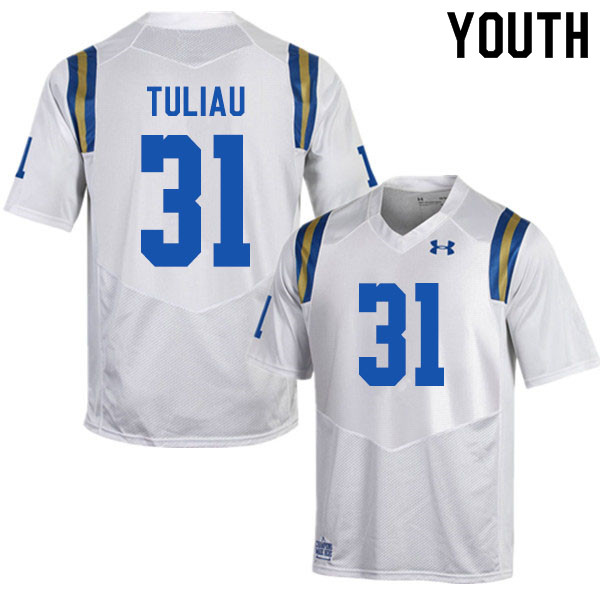 Youth #31 Kaleb Tuliau UCLA Bruins College Football Jerseys Sale-White - Click Image to Close